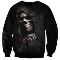 Skull Sweatshirt Evil Skeleton Look Inside - Wonder Print Shop