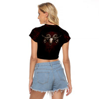 Skull Raglan Cropped T Shirt Boy Band Queen - Wonder Print Shop