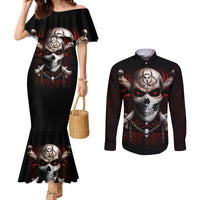 Skull Couples Matching Mermaid Dress and Long Sleeve Button Shirts Blood Skull Survivor DT01