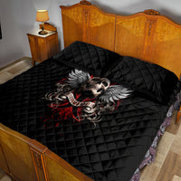 Skull Quilt Bed Set Blood Skull Survivor - Wonder Print Shop