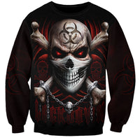 Skull Sweatshirt Blood Skull Survivor - Wonder Print Shop