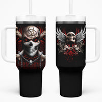 Skull Tumbler With Handle Blood Skull Survivor - Wonder Print Shop