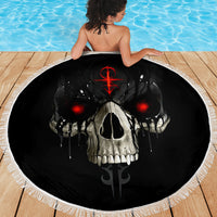 Skull Beach Blanket Black Reaper - Wonder Print Shop