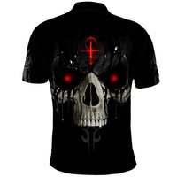 Skull Polo Shirt Black Reaper - Wonder Print Shop