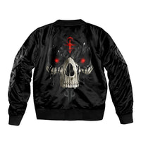 Skull Sleeve Zip Bomber Jacket Black Reaper - Wonder Print Shop