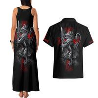 Skull Couples Matching Tank Maxi Dress And Hawaiian Shirt Death Skull Crusader - Wonder Print Shop
