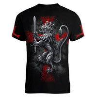 Skull Women V Neck T Shirt Death Skull Crusader - Wonder Print Shop