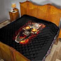 Skull Quilt Fire Skull Tattoo Scream - Wonder Print Shop