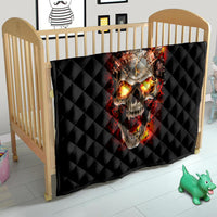 Skull Quilt Fire Skull Tattoo Scream - Wonder Print Shop