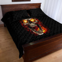 Skull Quilt Bed Set Fire Skull Tattoo Scream - Wonder Print Shop