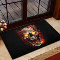 Skull Rubber Doormat Fire Skull Tattoo Scream - Wonder Print Shop