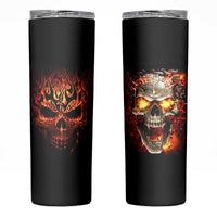 Skull Skinny Tumbler Fire Skull Tattoo Scream - Wonder Print Shop