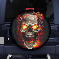 Skull Spare Tire Cover Fire Skull Tattoo Scream - Wonder Print Shop