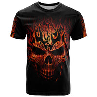 Skull T Shirt Fire Skull Tattoo Scream - Wonder Print Shop