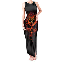 Skull Tank Maxi Dress Fire Skull Tattoo Scream - Wonder Print Shop