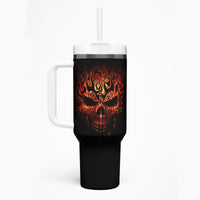 Skull Tumbler With Handle Fire Skull Tattoo Scream - Wonder Print Shop