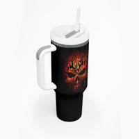 Skull Tumbler With Handle Fire Skull Tattoo Scream - Wonder Print Shop