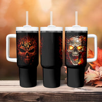Skull Tumbler With Handle Fire Skull Tattoo Scream - Wonder Print Shop