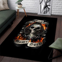 Skull Area Rug Gambling Death Fire - Wonder Print Shop