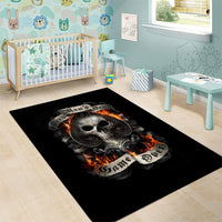 Skull Area Rug Gambling Death Fire - Wonder Print Shop