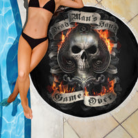 Skull Beach Blanket Gambling Death Fire - Wonder Print Shop