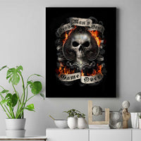 Skull Canvas Wall Art Gambling Death Fire - Wonder Print Shop