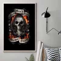 Skull Canvas Wall Art Gambling Death Fire - Wonder Print Shop