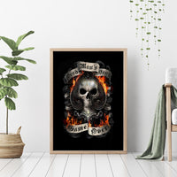 Skull Canvas Wall Art Gambling Death Fire - Wonder Print Shop