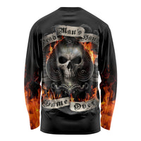 Skull Long Sleeve Shirt Gambling Death Fire - Wonder Print Shop