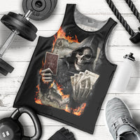 Skull Men Tank Top Gambling Death Fire DT01