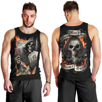 Skull Men Tank Top Gambling Death Fire DT01