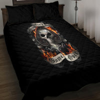 Skull Quilt Bed Set Gambling Death Fire - Wonder Print Shop