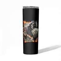 Skull Skinny Tumbler Gambling Death Fire - Wonder Print Shop