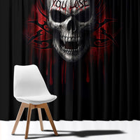 Skull Window Curtain Death Skull Game Over - Wonder Print Shop