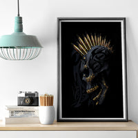 Skull Canvas Wall Art Golden Skull Gangster - Wonder Print Shop