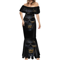 Skull Mermaid Dress Golden Skull Gangster - Wonder Print Shop