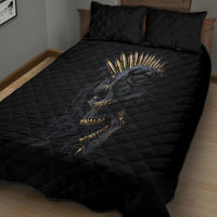 Skull Quilt Bed Set Golden Skull Gangster - Wonder Print Shop