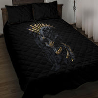 Skull Quilt Bed Set Golden Skull Gangster - Wonder Print Shop