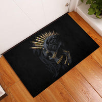 Skull Rubber Doormat Golden Skull Gangster - Wonder Print Shop