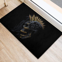 Skull Rubber Doormat Golden Skull Gangster - Wonder Print Shop