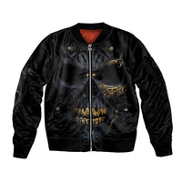 Skull Sleeve Zip Bomber Jacket Golden Skull Gangster - Wonder Print Shop