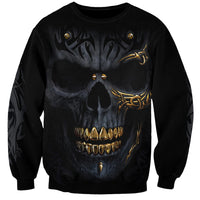 Skull Sweatshirt Golden Skull Gangster - Wonder Print Shop