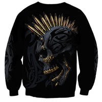 Skull Sweatshirt Golden Skull Gangster - Wonder Print Shop