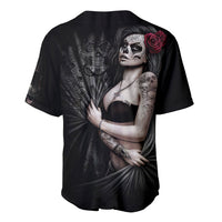 Skull Baseball Jersey Girl Day Of The Dead - Wonder Print Shop