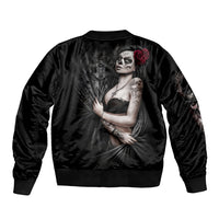 Skull Bomber Jacket Girl Day Of The Dead - Wonder Print Shop