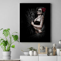 Skull Canvas Wall Art Girl Day Of The Dead - Wonder Print Shop