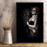 Skull Canvas Wall Art Girl Day Of The Dead - Wonder Print Shop