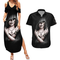 Skull Couples Matching Summer Maxi Dress and Hawaiian Shirt Girl Day Of The Dead - Wonder Print Shop