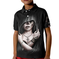 Skull Kid Polo Shirt Girl Day Of The Dead - Wonder Print Shop