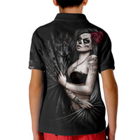 Skull Kid Polo Shirt Girl Day Of The Dead - Wonder Print Shop